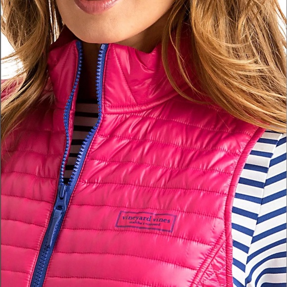 Vineyard Vines Women's Puffer Vest Rhododendron Pink, Size M - Picture 2 of 9